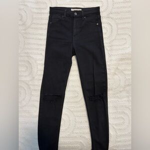Topshop Women’s black skinny ripped jeans